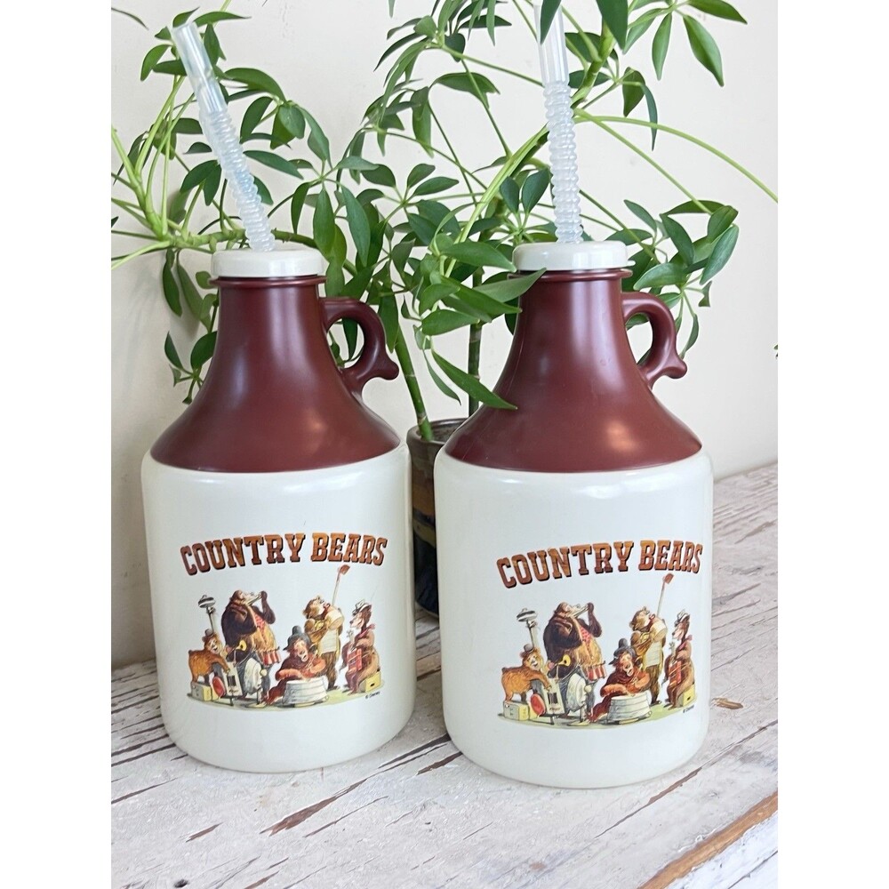 Vintage Disney Parks Country Bears Jugs (Set Of 2) Theme Park Nostalgia Fun Mint